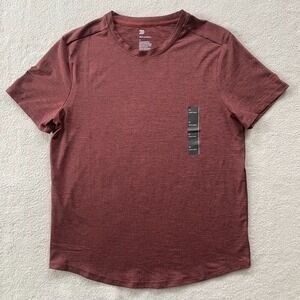 All in Motion Mens M Soft Stretch T-Shirt Berry Heather Moisture Wicking UPF 50+